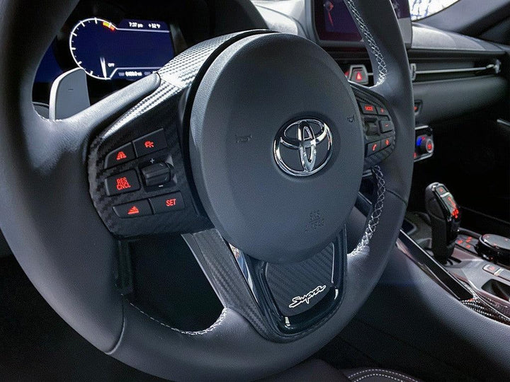 "Supra" Steering Wheel Trim Overlays (Full Set) - 2020+ Supra