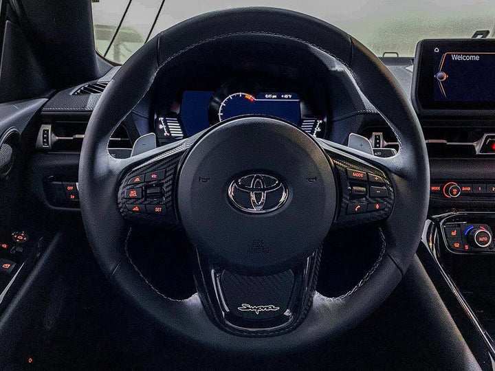 "Supra" Steering Wheel Trim Overlays (Full Set) - 2020+ Supra