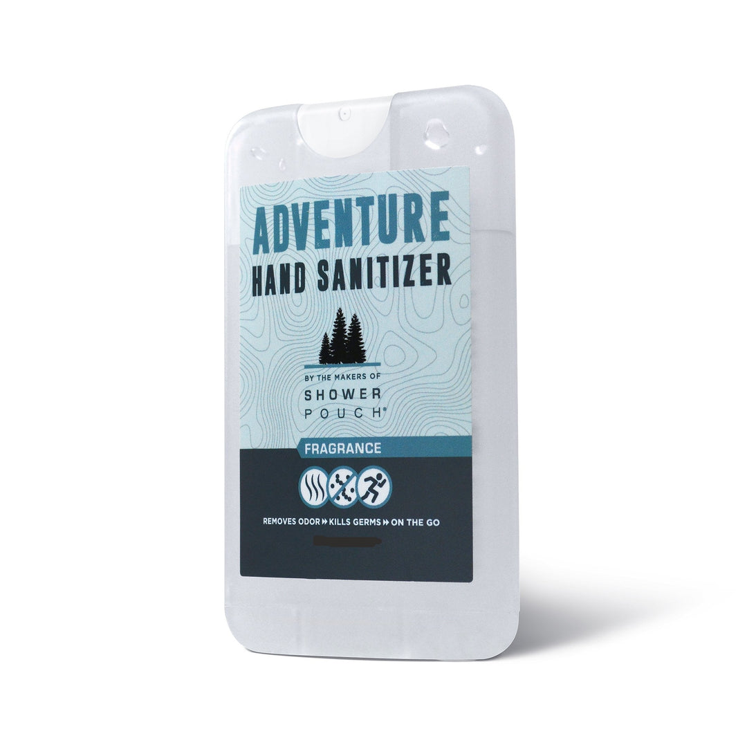 Tactical Molle Zipper Bag + Adventure Sampler Kit: 4 Shower Pouches, 1 Hand Sanitizer (80%), and 1 Deodorant