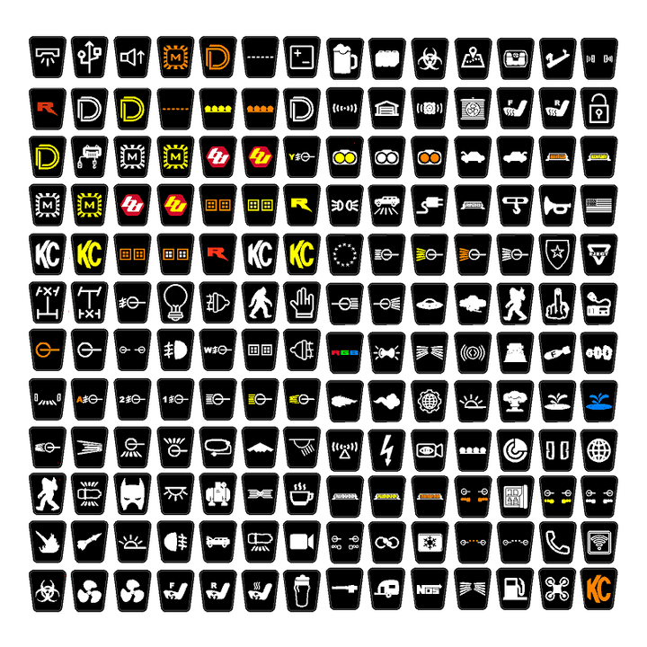 Printed Series Auxiliary Switch Labels (Upfitter) - 2010-2014 F-150 / 2015+ Transit / 2011-2016 Super Duty