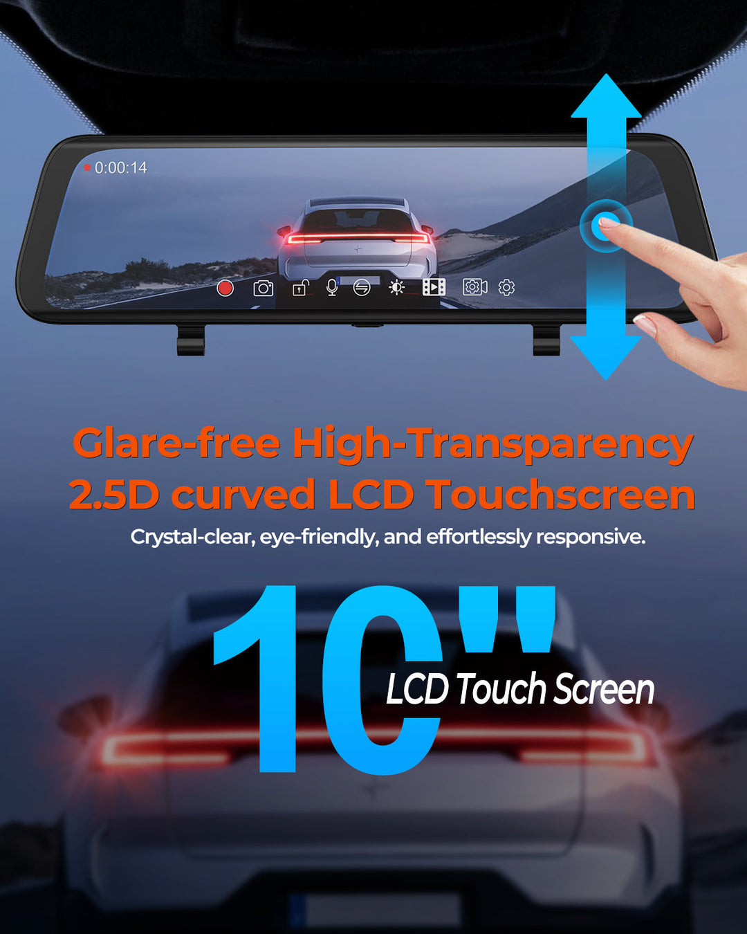 XR10 Pro with 4K Front and 2K Rear Cameras, 10"IPS Touchscreen