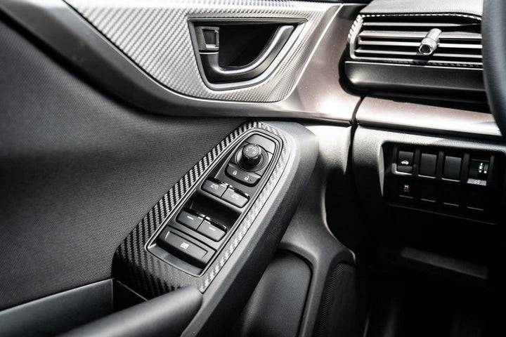 3D Carbon Door Switch Panel Overlays (Front / Rear) - 2022+ Subaru WRX