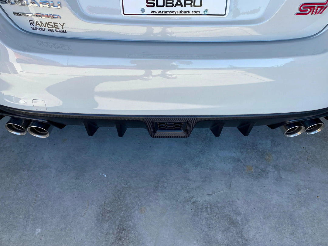 3D Carbon Fiber Rear Fog / F1 Bumper Cover Overlay - 2015-2021 WRX / STI