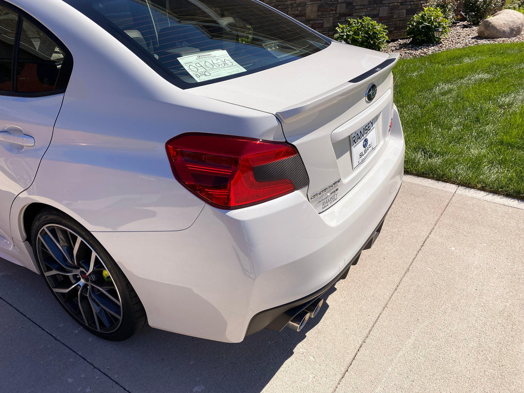 3D Carbon Low Profile OEM Spoiler Protector Accent with Logo - 2015-2021 WRX / STI
