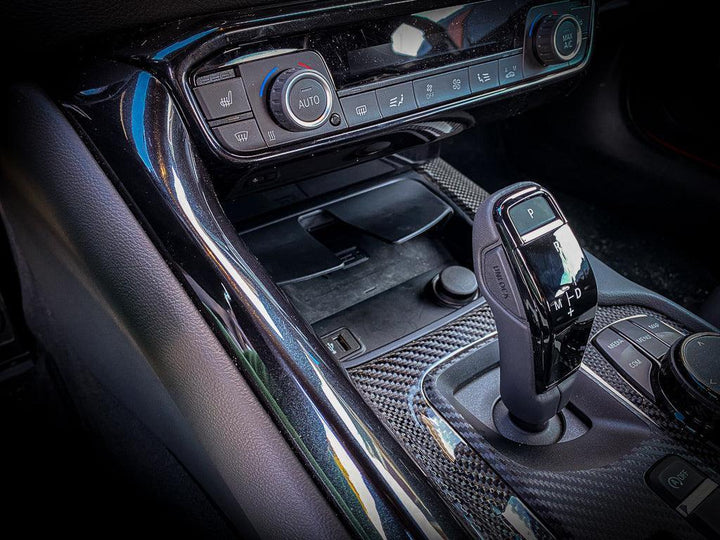 3D Carbon Phone Charger / USB / Cigarette Lighter Tray Overlay - 2020+ Supra