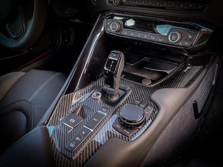 3D Carbon Phone Charger / USB / Cigarette Lighter Tray Overlay - 2020+ Supra