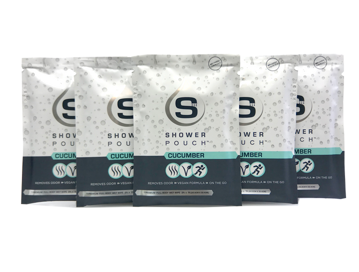 10-pack Shower Pouch XL (2' x 1') Body Wipes