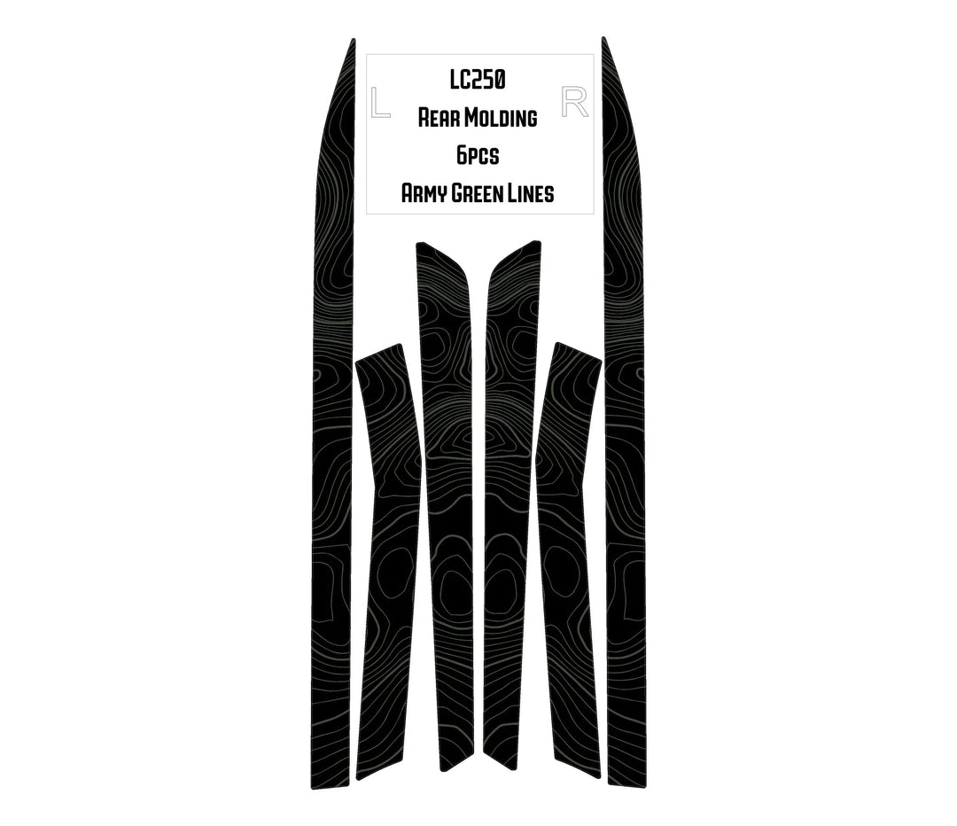 Topographic Rear Trim Overlays (6pcs) - 2024+ Land Cruiser / GX 550