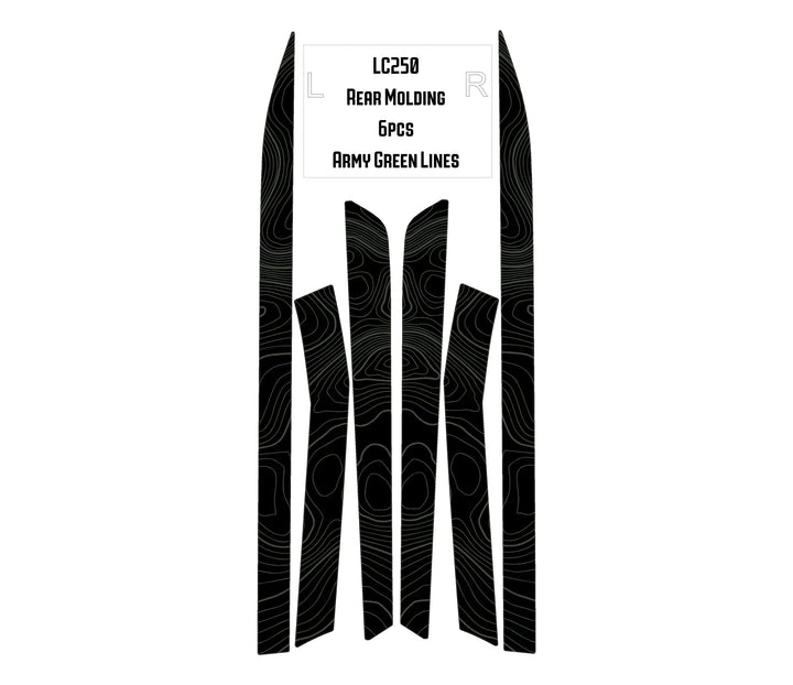 Topographic Rear Trim Overlays (6pcs) - 2024+ Land Cruiser / GX 550