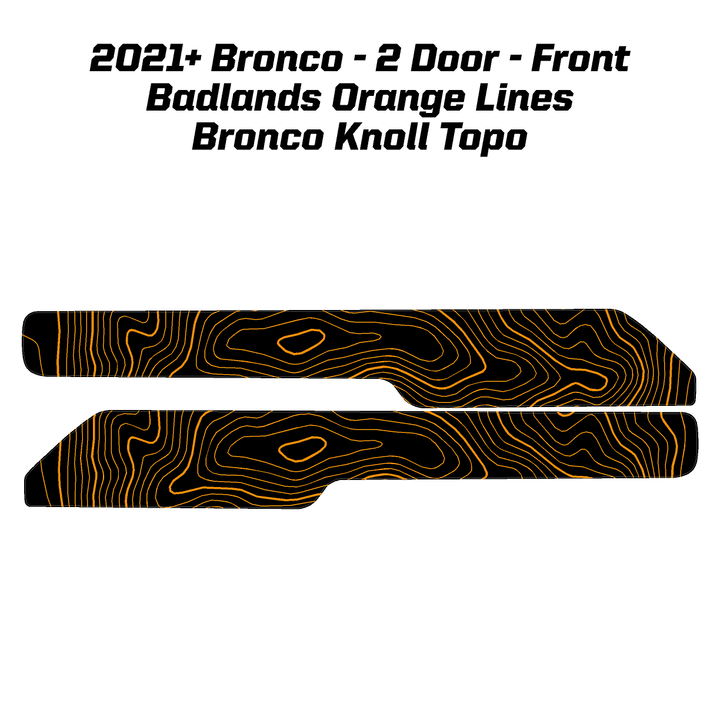 Topo Front Interior Upper Door Card Insert Overlays (Printed Series) - 2021+ Bronco 2 Door