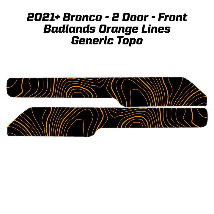 Topo Front Interior Upper Door Card Insert Overlays (Printed Series) - 2021+ Bronco 2 Door