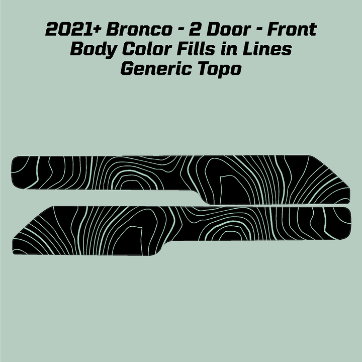 Topo Front Interior Upper Door Card Insert Overlays (Printed Series) - 2021+ Bronco 2 Door
