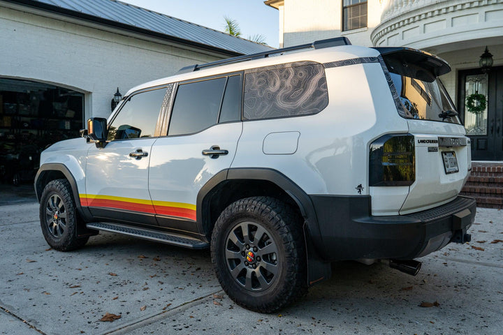 Topographic Rear Window Map Overlays V3 (Perforated) - 2024+ Land Cruiser