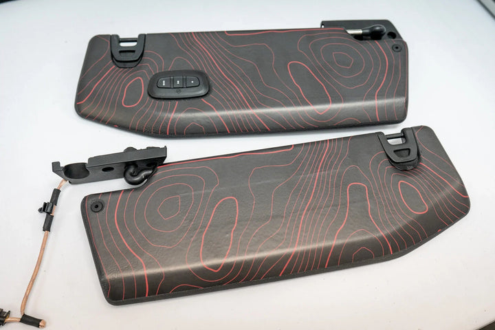 Topographic Map Sun Visor Overlays - 2018+ Jeep Wrangler JL / Jeep Gladiator JT