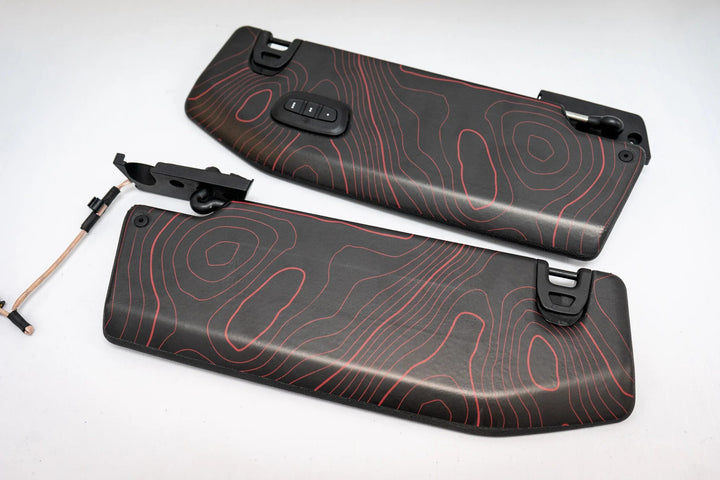 Topographic Map Sun Visor Overlays - 2018+ Jeep Wrangler JL / Jeep Gladiator JT