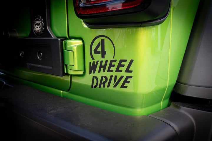 4 Wheel Drive Decal fits Jeep Wrangler / Gladiator / Willys