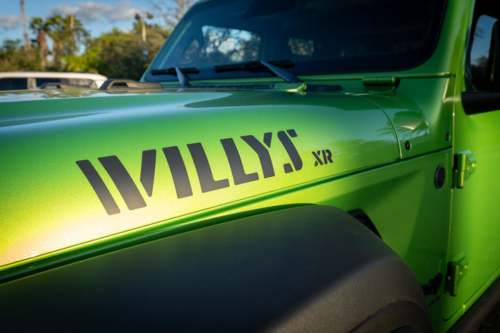 XR Stencil Style Hood Decals - 2022+ Wrangler Willys Xtreme Recon