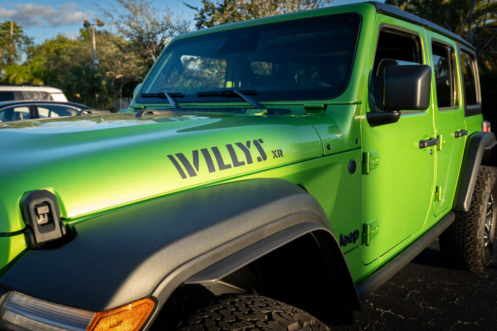 XR Stencil Style Hood Decals - 2022+ Wrangler Willys Xtreme Recon