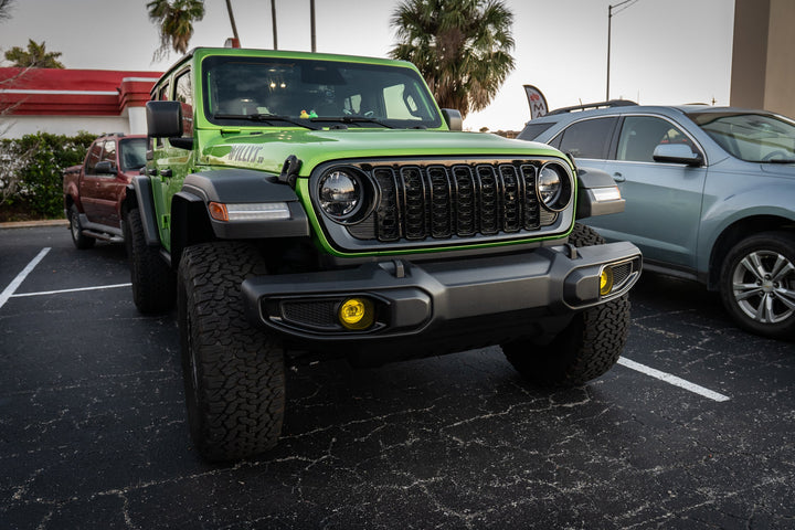 Acrylic Fog Light Lenses (Yellow / Amber) - 2024+ Wrangler JL / Gladiator JT (Plastic Bumper)