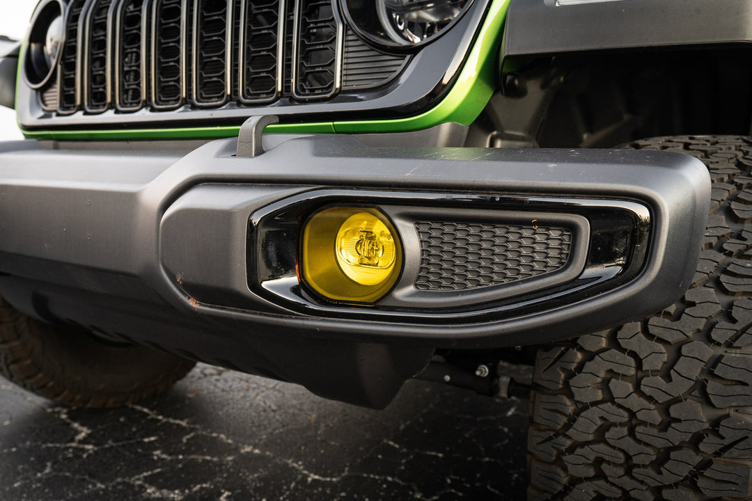 Acrylic Fog Light Lenses (Yellow / Amber) - 2024+ Wrangler JL / Gladiator JT (Plastic Bumper)