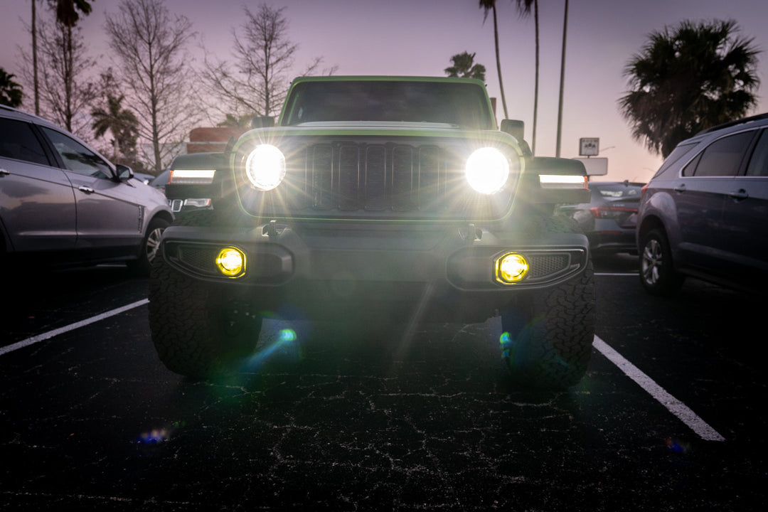 Acrylic Fog Light Lenses (Yellow / Amber) - 2024+ Wrangler JL / Gladiator JT (Plastic Bumper)