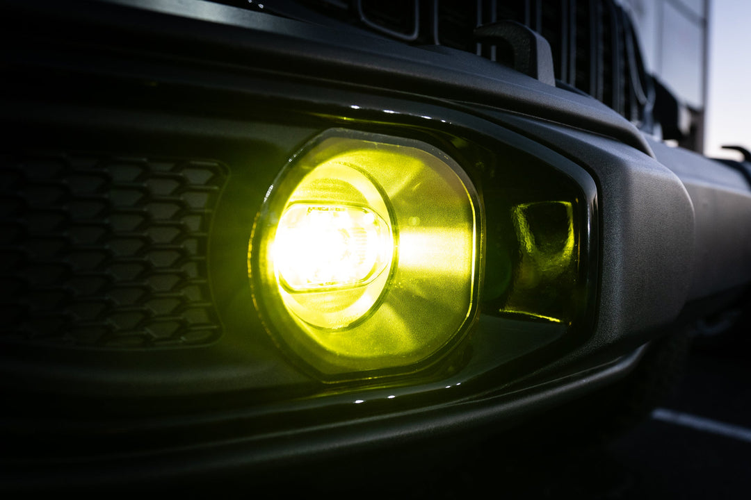 Acrylic Fog Light Lenses (Yellow / Amber) - 2024+ Wrangler JL / Gladiator JT (Plastic Bumper)