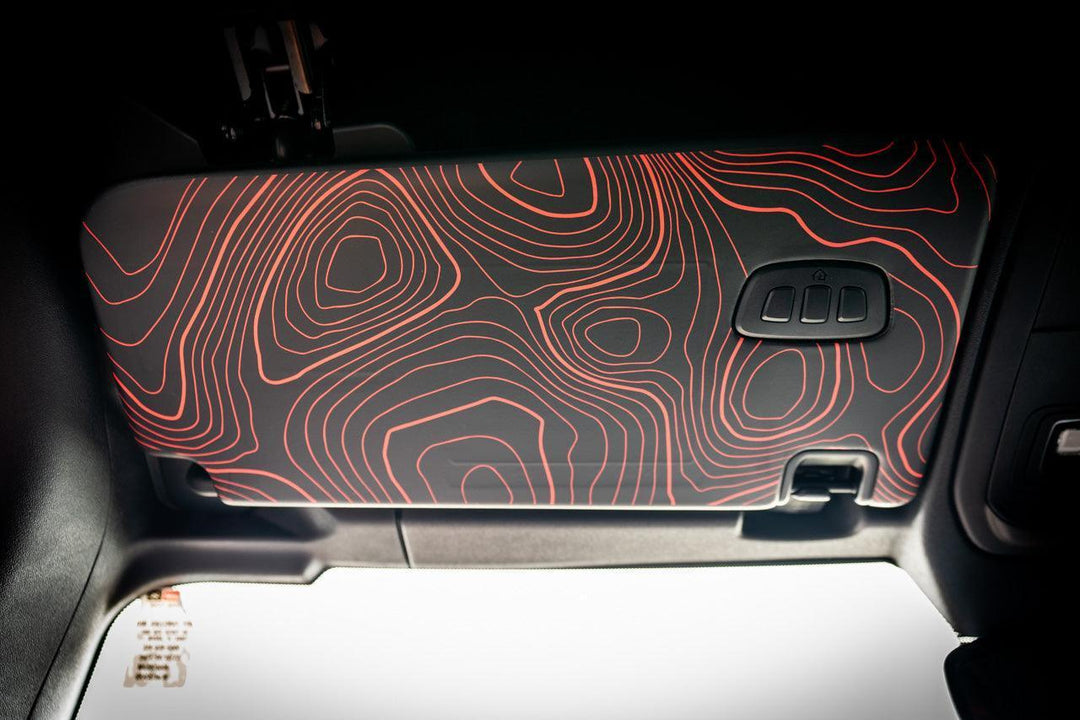 Topo Interior Sun Visor Overlays (Printed Series) - 2021+ Bronco (with Homelink)
