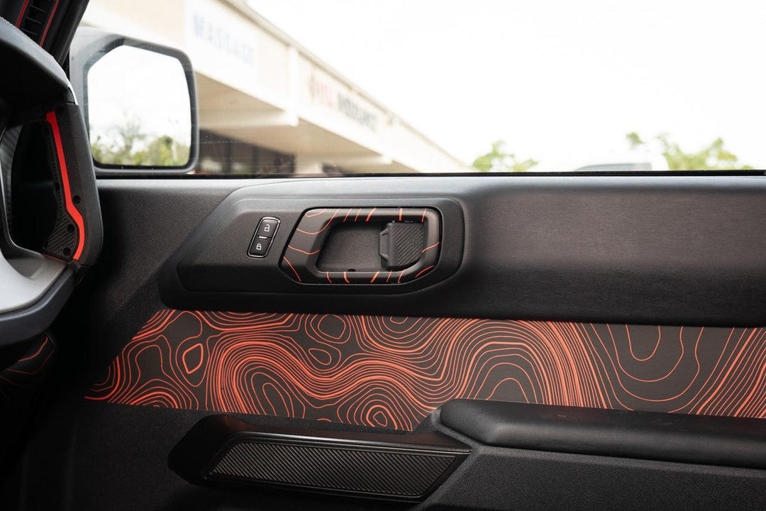 Topo Interior Door Handle Overlays - 2021+ Bronco