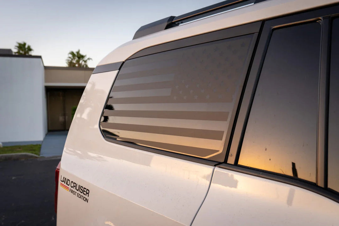 American Flag Rear Window Overlays - 2024+ Land Cruiser