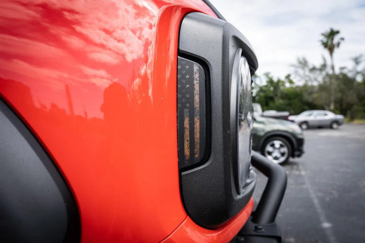Distressed American Flag Sidemarker Overlays - 2021+ Bronco (ALL)