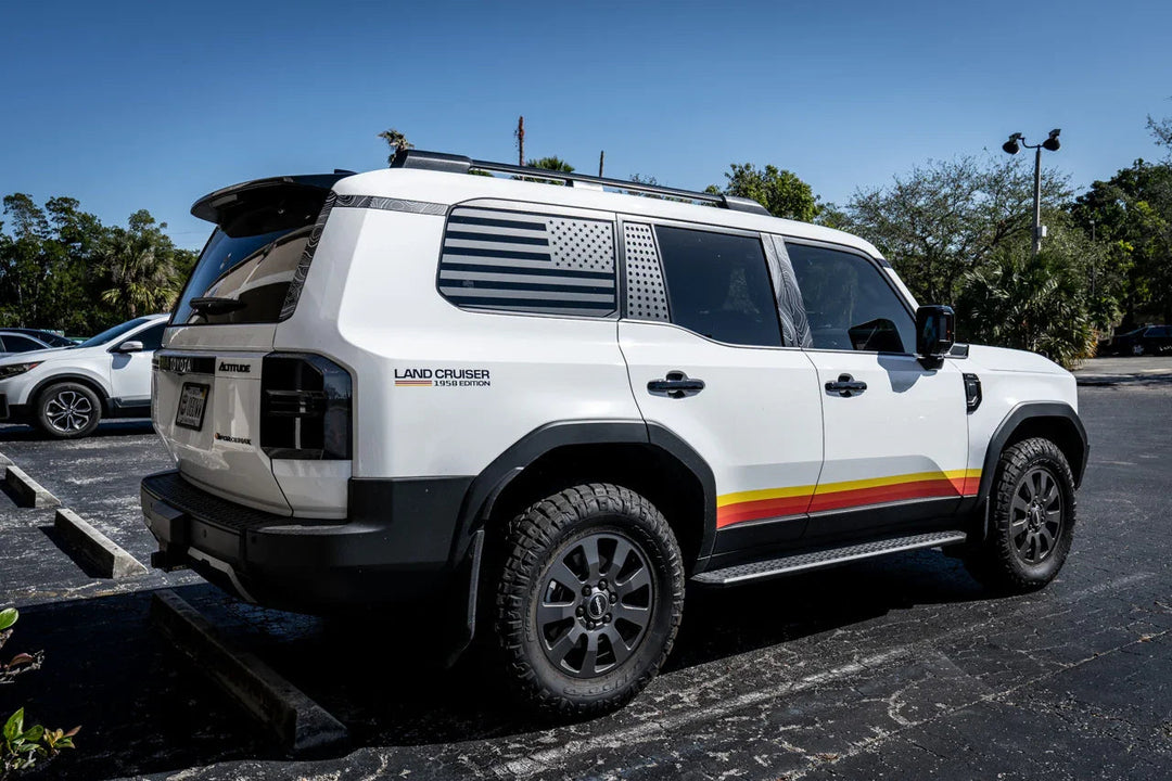 American Flag Rear Window Overlays - 2024+ Land Cruiser