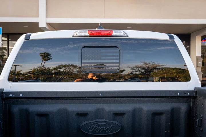 American Flag Rear Window Overlay - 2024+ Ranger w/ Small Center Rear Window