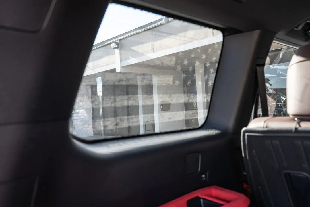 American Flag Rear Window Overlays V2 (Perforated) - 2024+ Land Cruiser