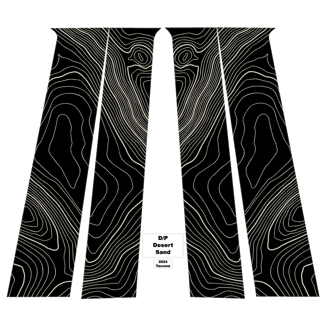 Topographic B Pillar Overlays - 2024+ Tacoma Double Cab / 2025+ 4Runner