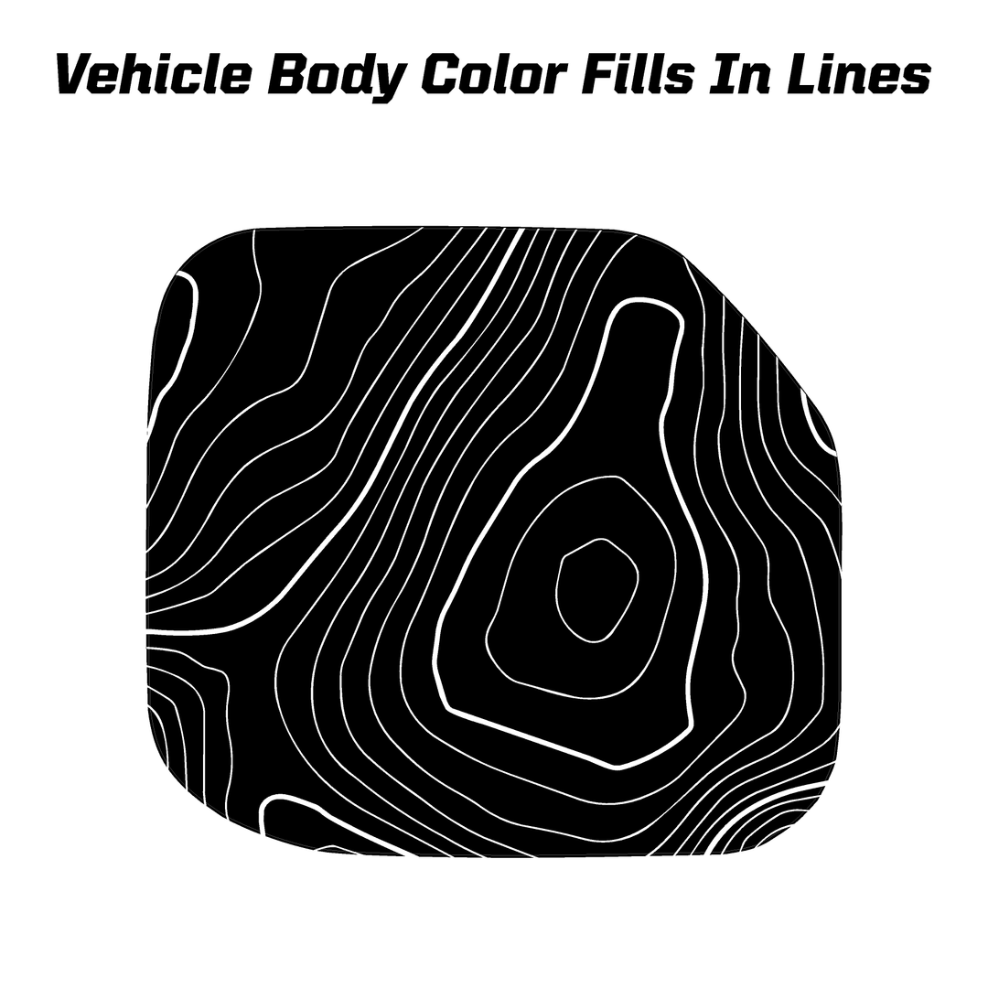 Printed Series Stealth Topo Fuel Door Overlay - 2021+ Bronco