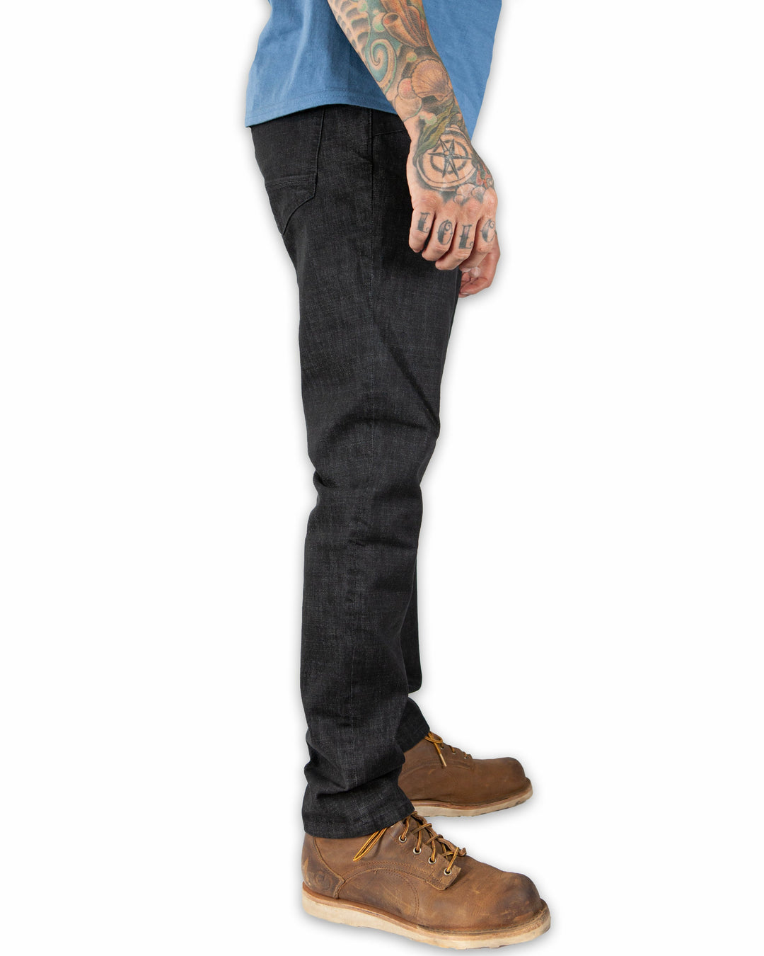 Hideout Denim Taper Fit Pants - Black