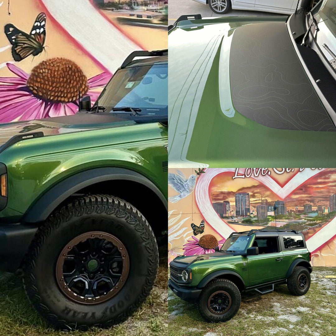 Stealth Topographic Map Hood Overlay (Printed Series) - 2021+ Bronco