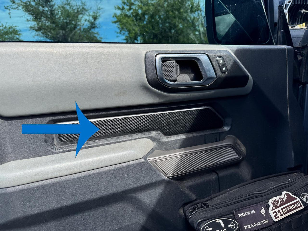 Topo Front Interior Upper Door Card Insert Overlays (Printed Series) - 2021+ Bronco 2 Door