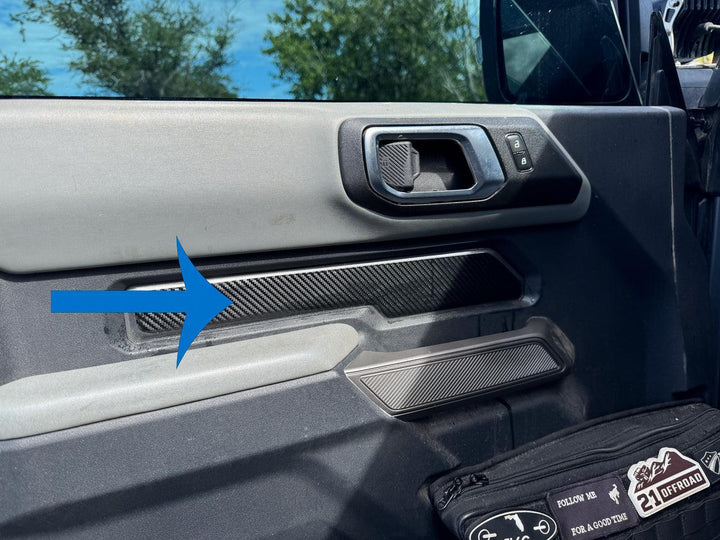 Topo Front Interior Upper Door Card Insert Overlays (Printed Series) - 2021+ Bronco 2 Door