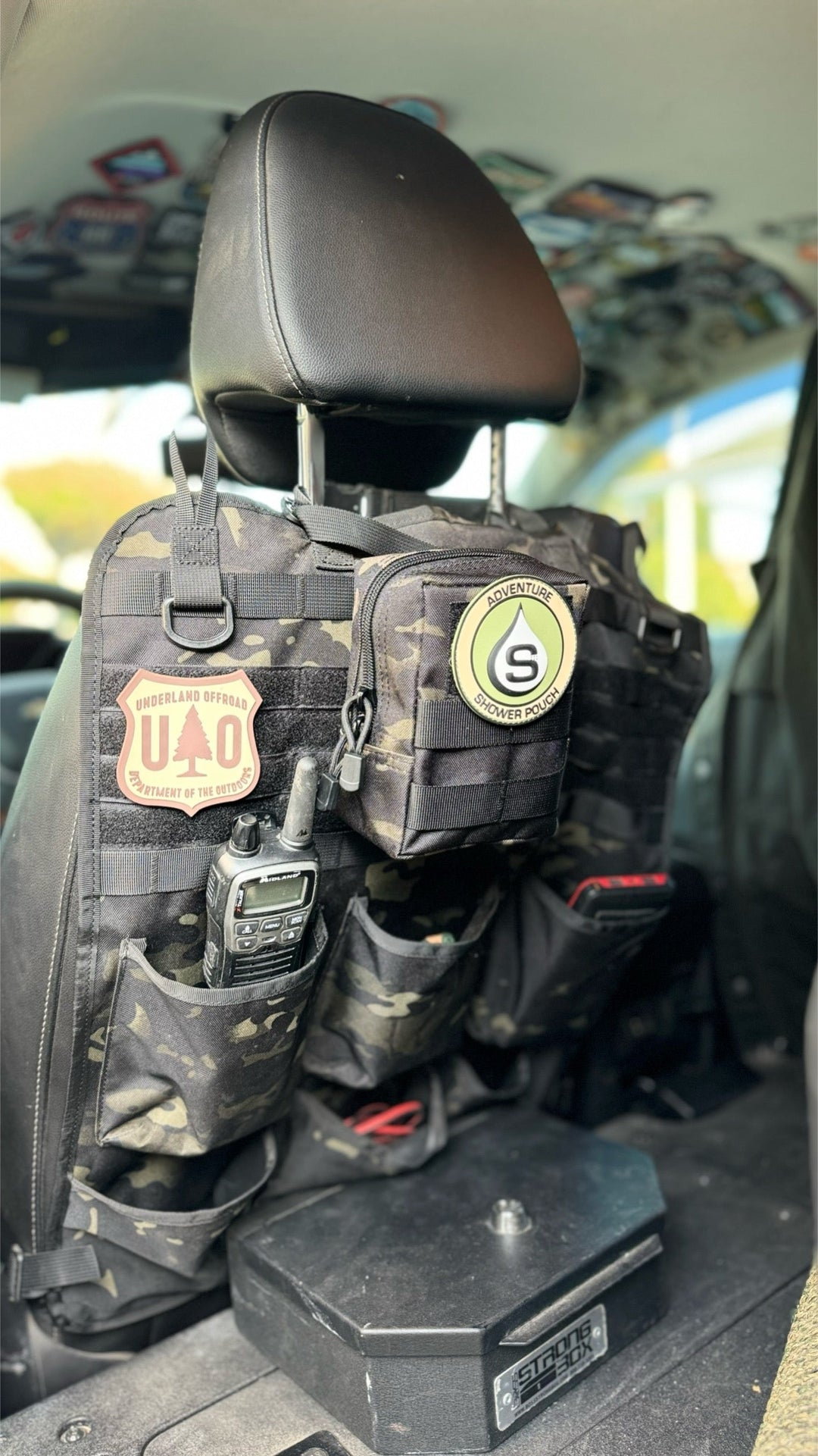 Tactical Molle Zipper Bag + Adventure Sampler Kit: 4 Shower Pouches, 1 Hand Sanitizer (80%), and 1 Deodorant