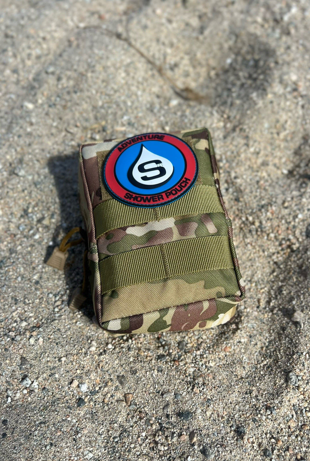 Tactical Molle Zipper Bag + Adventure Sampler Kit: 4 Shower Pouches, 1 Hand Sanitizer (80%), and 1 Deodorant