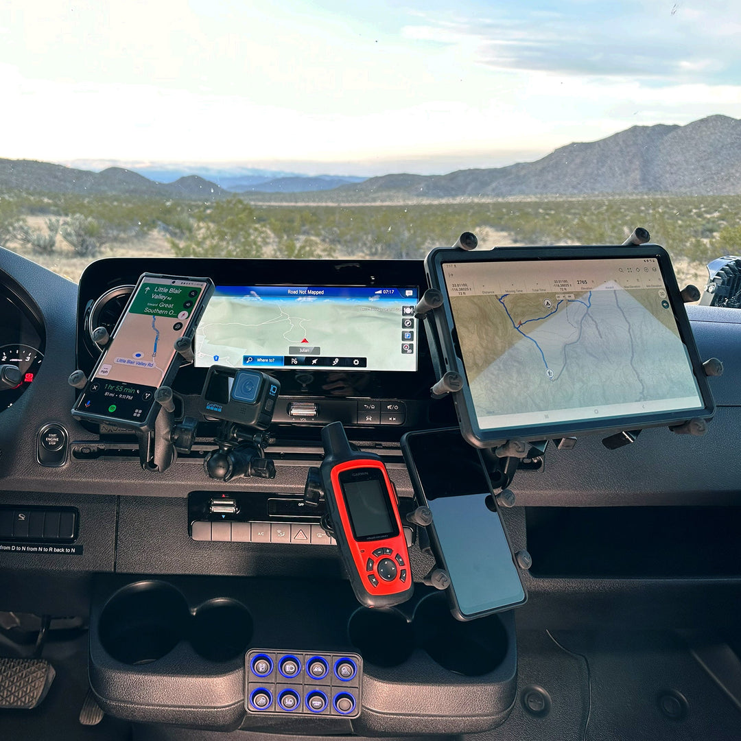 No-Drill - Mercedes Sprinter Phone & GPS Dash Mount – NAVIDOK Overlander by TERRAX