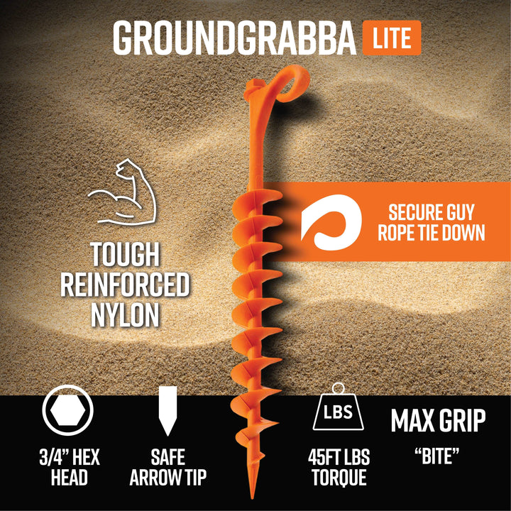 GroundGrabba Lite 12 Pack Camping Kit with Spring Ropes