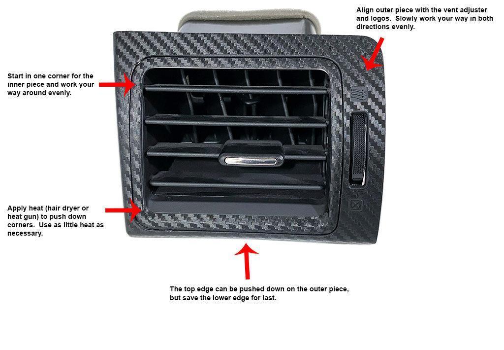 AC Vent 3D Carbon Blackout Overlays - 2015-2021 WRX / STI / 2014-2018 Forester / 2013-2017 Crosstrek