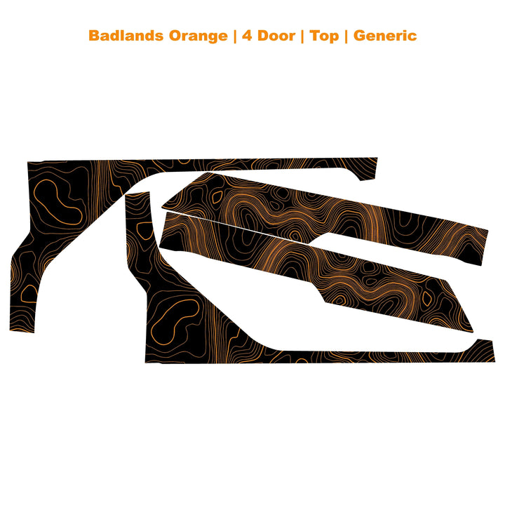 Topographic Upper Door Overlay Kit (Printed Series) - 2021+ Bronco 4 Door