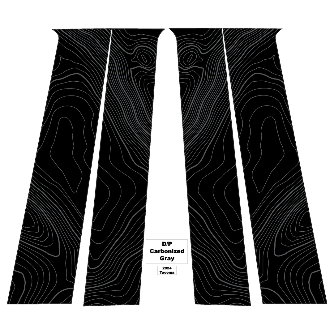 Topographic B Pillar Overlays - 2024+ Tacoma Double Cab / 2025+ 4Runner