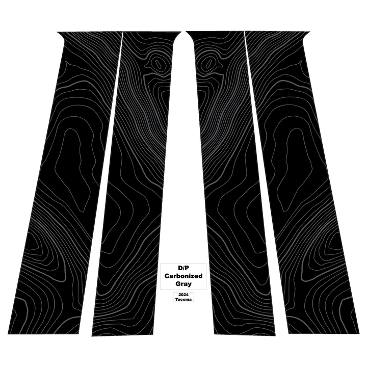 Topographic B Pillar Overlays - 2024+ Tacoma Double Cab / 2025+ 4Runner