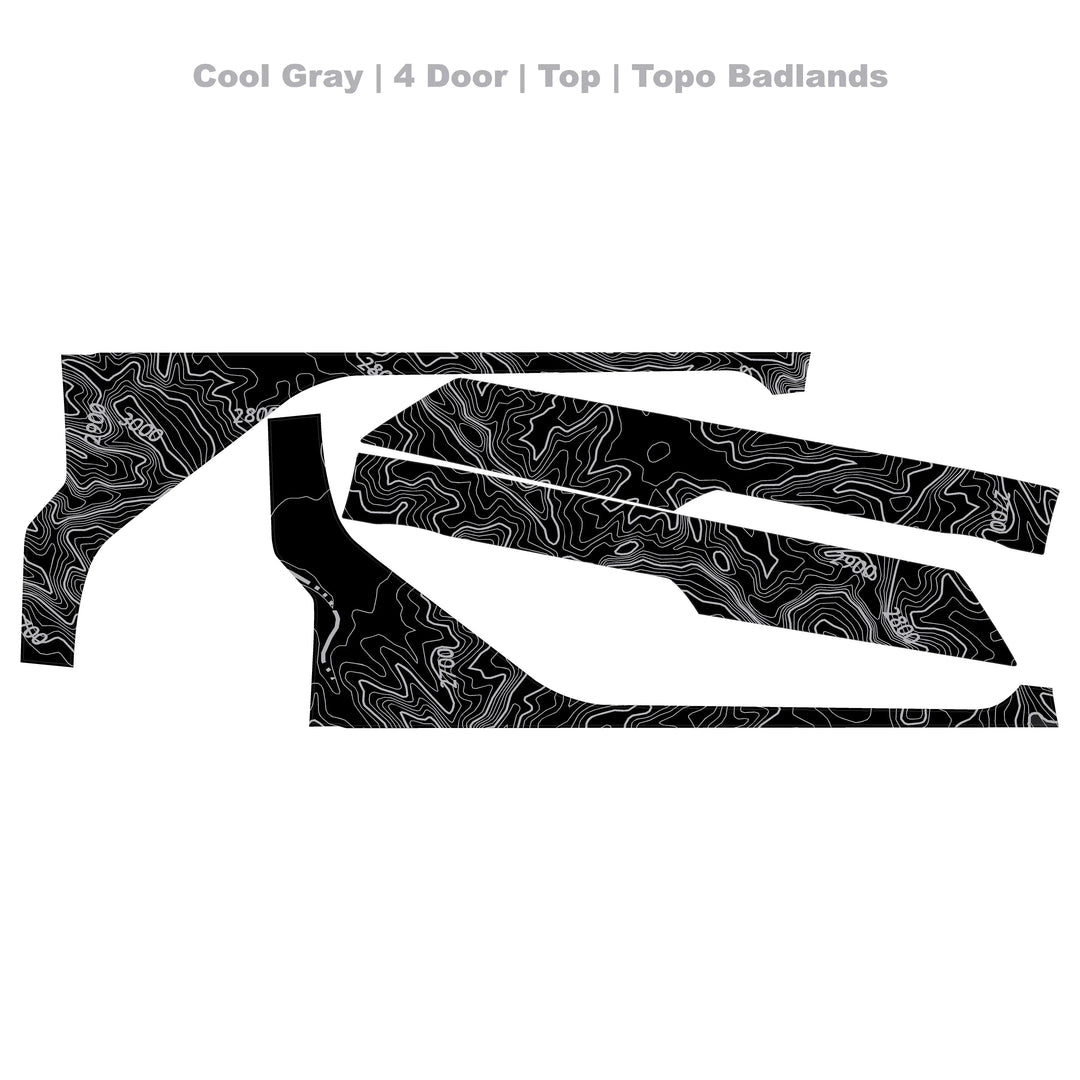 Topographic Upper Door Overlay Kit (Printed Series) - 2021+ Bronco 4 Door