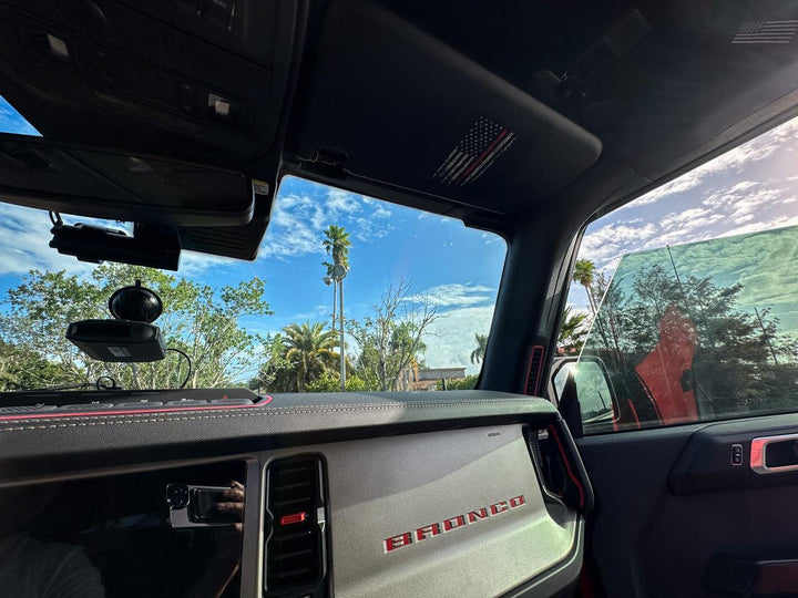 American Flag Sun Visor Warning Overlays - 2024+ Land Cruiser