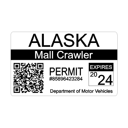 Mall Crawler Permit Sticker 3.5" - All States